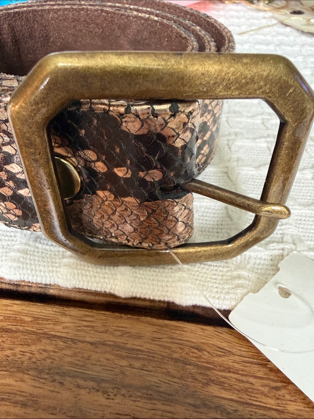 JJ Winters Rose gold and Black Python Belt